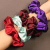 Classic Purple Satin Scrunchie – Soft & Stretchy Hair Tie for Girls Random Solid Color