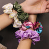 Printed Satin Scrunchies – Multicolor Soft Hair Ties for Girls & Women