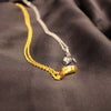 Unique Double-Chain Hand Necklace – Gold & Silver Interlocking Hand Design