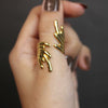 Abstract Gold Statement Ring – Adjustable Artistic Fashion Jewelry- Svins Finds