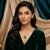 SFS024 - Green Clover Zircon Necklace - Gold Titanium Steel Four Leaf Pendant Necklace