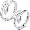 SFS071 - Couple Ring Couple's Silver Ring Female Original Niche Design Lettering Commemorative Good Gift For Boyfriend