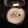 Elegant Faux Pearl Ring with Gold Finish & Crystal Accents- Svins Finds