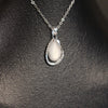 Elegant White Teardrop Pendant & Earrings Set – Silver Finish- Svins Finds