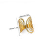 SFS060 - Geometric Open Ring – 18K Vacuum Plated Stainless Steel Satin Finish Unisex Index Finger Ring