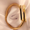 Gold-Plated Stainless Steel Geometric Bracelet and Ring Set- Svins Finds