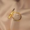 Gold-Plated Stainless Steel Geometric Bracelet and Ring Set- Svins Finds
