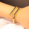 Gold-Plated Stainless Steel Geometric Bracelet and Ring Set- Svins Finds