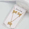 Gold Butterfly Knot Bow Necklace & Earrings Set - Svins FInds