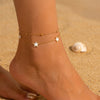 SFS046 - Women’s Flower Anklet – Stainless Steel with 18K Real Gold PVD Coating