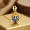 SFS034 -Heart Shape Artificial Diamond Pendant Necklace - Alloy Fashion Jewelry for Women