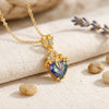 SFS034 -Heart Shape Artificial Diamond Pendant Necklace - Alloy Fashion Jewelry for Women