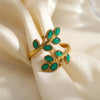 SFS045 - Geometric Open Ring for Women | 18K Gold Plated Stainless Steel Ring