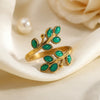 SFS045 - Geometric Open Ring for Women | 18K Gold Plated Stainless Steel Ring