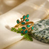 SFS045 - Geometric Open Ring for Women | 18K Gold Plated Stainless Steel Ring