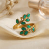 SFS045 - Geometric Open Ring for Women | 18K Gold Plated Stainless Steel Ring