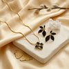 SFS074 - Flowers Enamel Jewelry Set For Women In 304 Stainless Steel With Golden Plated Water Plating And Snake Chain