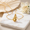 SFS068 - Heart Shape Jewelry Set In 304 Stainless Steel With 18K Real Gold PVD Coated Plating Waterproof Non Tarnish