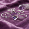 SFS070 - Wholesale Jewelry Classic Style Heart Shape Butterfly Alloy Glass Pendant Necklace