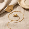 SFS079 - Pearl Beading Necklace For Women With 18K Real Gold Plated 304 Stainless Steel PVD Coated Cable Chain