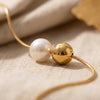 SFS079 - Pearl Beading Necklace For Women With 18K Real Gold Plated 304 Stainless Steel PVD Coated Cable Chain