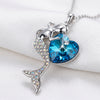 SFS081 - 1 Piece Fashion Heart Shape Mermaid Alloy Plating Rhinestones Women's Pendant Necklace