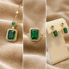 SFS085 - Titanium Steel Ethnic Style Inlay Square Zircon Necklace Earrings Rings