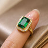 SFS085 - Titanium Steel Ethnic Style Inlay Square Zircon Necklace Earrings Rings