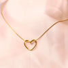 Minimalist Gold Open Heart Pendant Necklace- Svins Finds