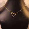 Minimalist Gold Open Heart Pendant Necklace- Svins Finds