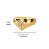 SFS082 - 304 Stainless Steel Copper Geometric PVD Coated 18K Real Gold Plated Ring