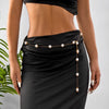 SFS075 - Vintage Women's Imitation Pearl Waist Chain Bracelet Beaded Bow Belt Jewelry