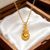 SFS068 - Heart Shape Jewelry Set In 304 Stainless Steel With 18K Real Gold PVD Coated Plating Waterproof Non Tarnish