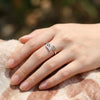 SFS030 - Elegant Leaf Rhinestone Ring for Women - Alloy Inlay Single Ring