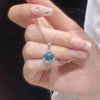 SFS058 - Chalcedony Round Pendant Necklace for Women | Elegant Clavicle Chain