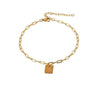 SFANK197 - Good Luck Rectangle Stainless Steel Anklet