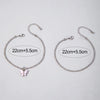 SFANK153 - Double Layer Rhinestone Anklet with Pink Butterfly Charm