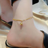 SFANK193 - Dual Chain Gold Anklet with Round Charm