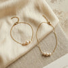 SFS063 - Pearl Beading Jewelry Set For Women With 18K Real Gold Plated Cable Chain