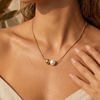 SFS079 - Pearl Beading Necklace For Women With 18K Real Gold Plated 304 Stainless Steel PVD Coated Cable Chain