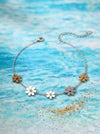 SFS011 - Chrysanthemum Floral Chain Anklet – Minimalist Silver Foot Jewelry
