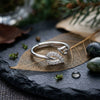 SFS030 - Elegant Leaf Rhinestone Ring for Women - Alloy Inlay Single Ring