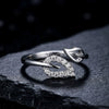 SFS030 - Elegant Leaf Rhinestone Ring for Women - Alloy Inlay Single Ring