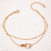SFPAL151 - Elegant Double-Layer Heart & Infinity Charm Anklet