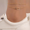 SFPAL151 - Elegant Double-Layer Heart & Infinity Charm Anklet
