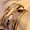 Set of 5 Gold-Plated Stainless Steel Bracelets – Elegant & Trendy Bracelet Set- Svins Finds