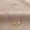 SFS066 - Simple Style Stethoscope Heart Shape Rose Gold Plated Alloy Cable Chain Pendant Necklaces Wholesale