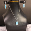 Turquoise Leaf Jewelry Set – Silver Pendant Necklace & Earrings- Svins Finds