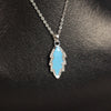 Turquoise Leaf Jewelry Set – Silver Pendant Necklace & Earrings- Svins Finds