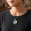 SFS049 - Bohemian Water Wave Necklace for Women | Colorful Oval Pendant Jewelry